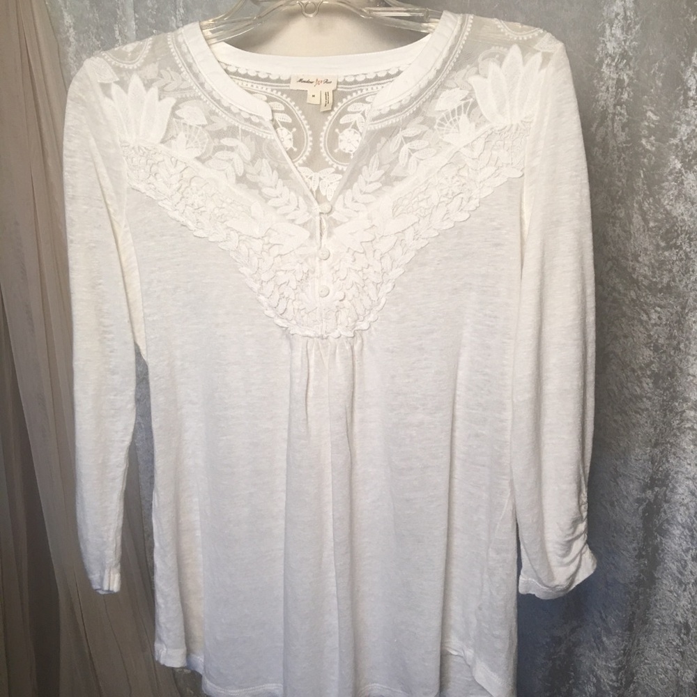 Meadow Rue Lace Shirt Size Medium